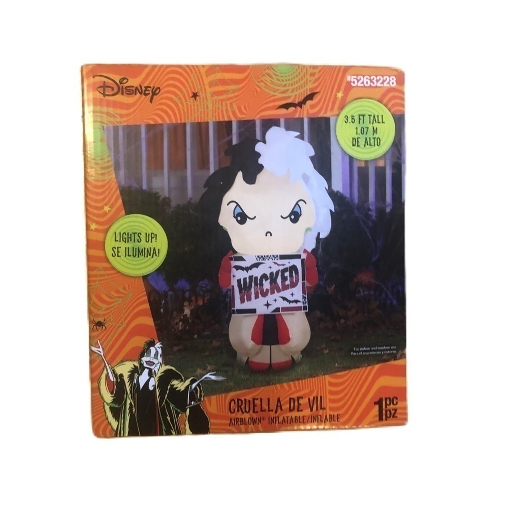 Disney Cruella De Vil Inflatable NEW 3.5 ft Blow Up NEW Villain Halloween